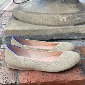 Rothy's gold metallic flats size 7